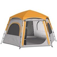 Outsunny Instant Camping Tent, 4 Person Easy Setup Dome Tent, Light Grey