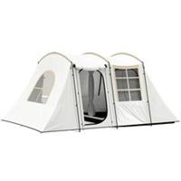 Outsunny 3-4 Man Tunnel Tent with Sewn in Floor, 3000mm Waterproof, Khaki