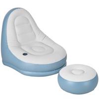 Outsunny Inflatable Chair and Footstool for Gaming, Reading, Watching White