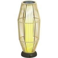 Outsunny 72 cm Rattan Solar Floor Lamp, Auto On/Off LED Garden Light, Grey