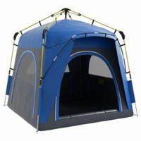 Outsunny 4 Man Pop Up Tent Camping Backpacking Dome Tent, Dark Grey