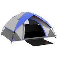 Outsunny 2 Man Camping Tent w/ Sewn-in Groundsheet, 3000mm Waterproof, Blue
