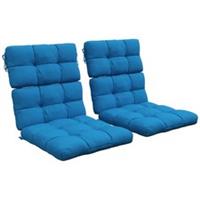 Outsunny 2pc Outdoor Seat Cushion with Backrest, Blue, Used