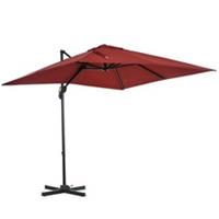 Outsunny Square Roma Parasol 360 Rotation Wine Red, Used