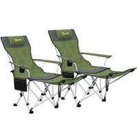 Reclining Camping Chairs Green/Grey, Used