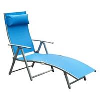 Outsunny Sun Lounger Recliner Texteline Blue, Refurbished