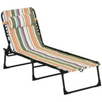 Outsunny Folding Beach Chair Lounge, Refurbished