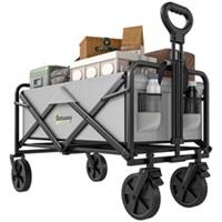 Outsunny Folding Trolley Cart, Grey, Refurbished
