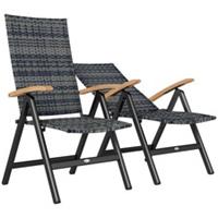 Outsunny Folding Dining Chairs, Mixed-grey, Refurbished