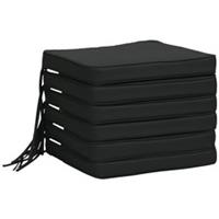 Outsunny 6 Chair Cushion Seat Pads, Black, Refurbished