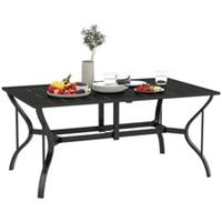 Outsunny Garden Dining Table Steel Frame Black, Refurbished