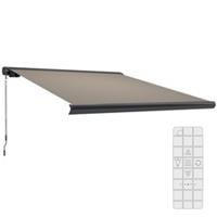 Outsunny DIY Retractable Canopy Remote Patio Light Grey, Refurbished