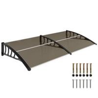 Outsunny Door Canopy Outdoor Awning Rain Shelter for Window Porch, Brown