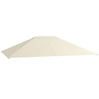 Outsunny 3 x 4m Gazebo Canopy Replacement Gazebo Roof Cover, Cream White