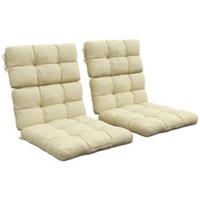 Outsunny 2pc Outdoor Seat Cushion with Backrest, Ties, for Garden, Beige