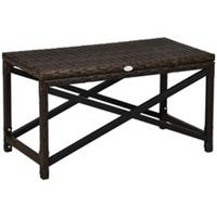 Outsunny PE Wicker Outdoor Coffee Table, Rattan Side Table w/ Plastic Board