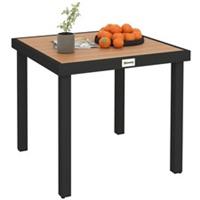 Outsunny 78 cm Garden Dining Table for 4, Square Outdoor Side Table, Natural