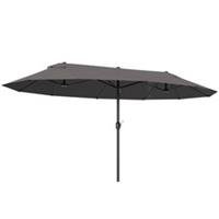 Outsunny Sun Umbrella Canopy Double-sided Crank Sun Shade Shelter 4.6M Grey