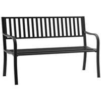 Outsunny Garden Bench, Metal Outdoor Patio Garden Loveseat, Black