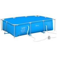 Outsunny Steel Frame Swimming Pool w/ Filter Pump and Reinforced Sidewalls, Blue