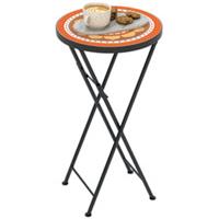 Outsunny Mosaic Garden Table, 35.5cm Folding Coffee Table, Orange