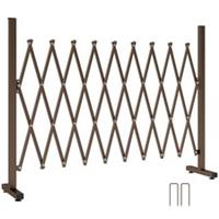 Outsunny Aluminium Alloy Movable Fence, Pet Safety Fence, Dark Brown