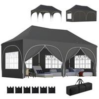 Outsunny 3 x 6m Pop Up Gazebo with Sides, Peak Top Garden Party Tent Marquee