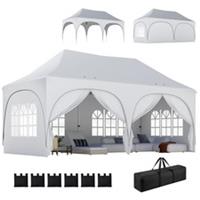 Outsunny 3 x 6m Pop Up Gazebo with Sides, Peak Top Garden Party Tent Marquee