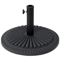 Outsunny 14KG Round Garden Parasol Base, Fits 35mm, 38mm, 48mm Pole - Black