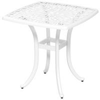 Outsunny Cast Aluminium Bistro Table with Umbrella Hole, White