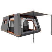 Outsunny 4-6 Man Camping Tent with 2 Bedroom, 3000mm Waterproof, Grey