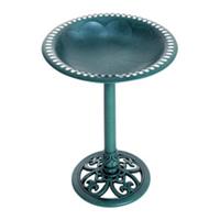 Outsunny 50cm Outdoor Bird Bath Fountain, Decrative Garden Feeder Stand Green