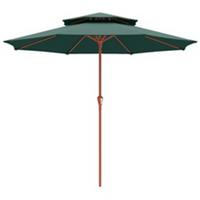 Outsunny Patio Umbrella with Double Top, 104'' x 104'', Green
