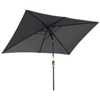 Outsunny 3x2m Patio Parasol Canopy Tilt Crank 6 Ribs Sun Shade Garden Black