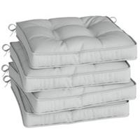 Outsunny 42 x 42cm Replacement Garden Seat Cushion Pad with Ties, Light Grey