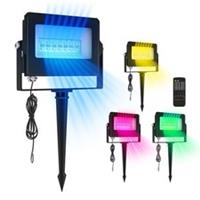 Outsunny 32W LED Floodlights, Outdoor Flood Light with UK Plug, Black