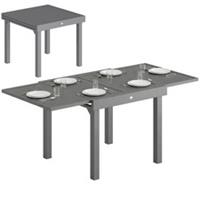 Outsunny Extending Garden Table for 4-8, Aluminium Outdoor Table, Dark Grey
