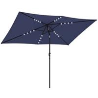 Outsunny 3 x 2 m Garden Parasol Umbrella with Light, Outdoor Patio Umbrella