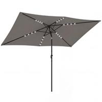 Outsunny 3 x 2 m Garden Parasol Umbrella with Light, Outdoor Patio Umbrella