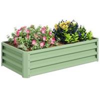 Outsunny Raised Garden Bed Elevated Planter Box for Flowers Light Green