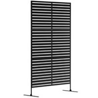 Outsunny Outdoor Privacy Screen, Freestanding Outdoor Divider, Striped Black