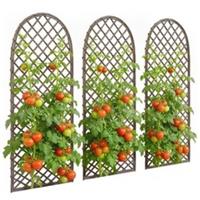 Outsunny Garden Arch, Wicker Trellis Support Frame with Dome Top, Natural