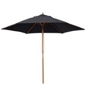 Outsunny 2.5m Wood Garden Parasol Sun Shade Patio Outdoor Wooden Umbrella Canopy