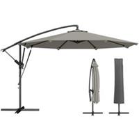 Outsunny 3 m Cantilever Parasol, Offset Umbrella with Cover and Wind Ropes