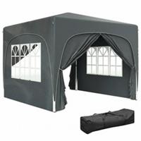 Outsunny 3 x 3(m) UPF50+ Pop Up Gazebo with Sides and Carry Bag, Dark Grey