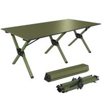 Outsunny 4ft Folding Camping Table, Picnic Table with Roll Up Top, Green