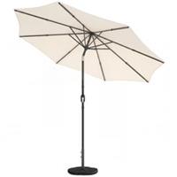 Outsunny 2.7 m Garden Parasol Umbrella with Cross Base, Sandbag, Cream White