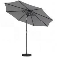 Outsunny 2.7 m Garden Parasol Umbrella with Cross Base, Sandbag, Light Grey