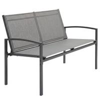 Outsunny 2 Seater Metal Garden Bench, Park Patio Seat, Grey