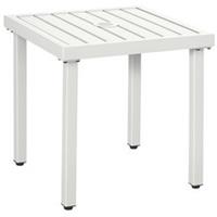 Outsunny Garden Side Table Coffee Table with Umbrella Hole for Patio Balcony
